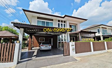 Deatached house for sale, Rojana Garden Home Village, Uthai District, Ayutthaya, Area Size 81 sq. wah, corner house, beautifully decorated house, expasion a kitchen and office, new condition, ready to move in, selling price 7.49 Mbaht