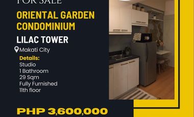 For Sale Prestigious Studio Unit in Oriental Gardens Condominium Makati