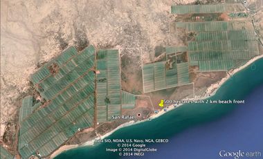 Terreno en venta de 454 Hectáreas, Playa Sashuimaro, Sonora Mexico.