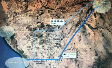 Terreno en venta de 454 Hectáreas, Playa Sashuimaro, Sonora Mexico.