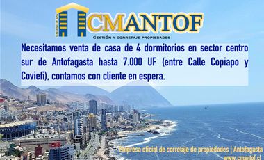 Buscamos venta de casas en sector centro sur de Antofagasta