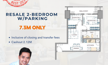 Fairlane Residences 2BR Two Bedroom with Parking 5 mins to BGC FOR SALE C057B