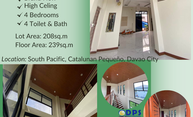 Brandnew 4-Bedroom House for Sale in South Pacific Catalunan Pequeño Davao City