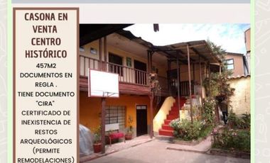 VENDO CASA EN CUZCO 457 MTS2 CERCA PZA ARMAS CUZCO.