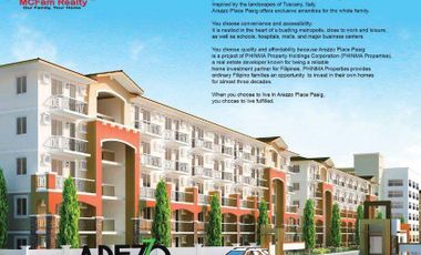 Arezzo Place Pasig City Condo Thru Bank, In-house or Pag-Ibig Financing