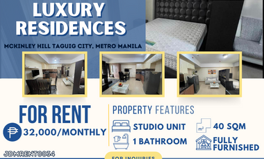 Executive Studio Unit for Rent in Venice Luxury Residences -MCKINLEY HILL