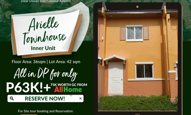 2 Bedroom House and Lot in Camella Davao Townhouse inner unit ready for occupancy at Camella Davao