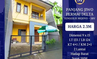 Rumah Panjang Jiwo Permai Delta 2 Lantai SHM Bisa KPR dkt Tenggilis Mejoyo Rungkut