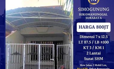 Dijual Rumah Simogunung Sukomanunggal Surabaya SHM Bisa KPR dkt Satelit Mayjend Kupang