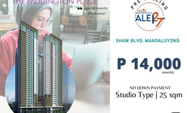 Condo No Cashout in Shaw Mandaluyong P13,000 month Studio type 24 sqm