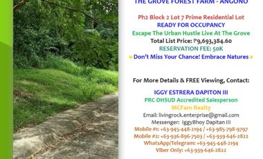 FOR SALE! READY FOR OCCUPANCY 291.0sqm PRIME RESIDENTIAL LOT AT THE GROVE -FOREST FARM ANGONO-RIZAL
