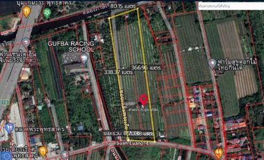 ขายที่ดิน 2 แปลงติดกัน เนื้อที่ 14-1-41 ไร่ กว้าง 60x370 ม. ซอยเฉลิมพระเกียรติ จ.สมุทรสาคร