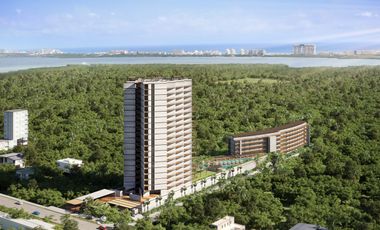 Departamento en Cancún en venta de 2 recamaras  con vista a laguna