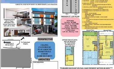 𝟑 𝐒𝐭𝐨𝐫𝐞𝐲 𝐓𝐨𝐰𝐧𝐡𝐨𝐮𝐬𝐞 𝐟𝐨𝐫 𝐬𝐚𝐥𝐞 𝐢𝐧 𝐆𝐫𝐞𝐞𝐧𝐥𝐚𝐧𝐝 𝐒𝐮𝐛𝐝𝐢𝐯𝐢𝐬𝐢𝐨𝐧 𝐒𝐚𝐧 𝐌𝐚𝐭𝐞𝐨 𝐑𝐢𝐳𝐚𝐥 𝐧𝐞𝐚𝐫  𝐐𝐮𝐞𝐳𝐨𝐧 𝐂𝐢𝐭𝐲 𝐚𝐧𝐝 𝐌𝐚𝐫𝐢𝐤𝐢𝐧𝐚 𝐂𝐢𝐭𝐲