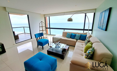 Departamento primera línea al mar en venta, sector playa murciélago, cerca a Mall del Pacifico, Manta Ecuador
