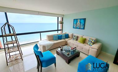 Departamento primera línea al mar en venta, sector playa murciélago, cerca a Mall del Pacifico, Manta Ecuador