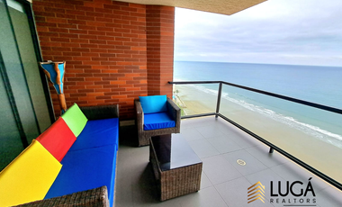 Departamento primera línea al mar en venta, sector playa murciélago, cerca a Mall del Pacifico, Manta Ecuador