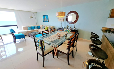 Departamento primera línea al mar en venta, sector playa murciélago, cerca a Mall del Pacifico, Manta Ecuador