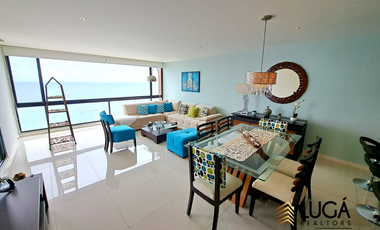 Departamento primera línea al mar en venta, sector playa murciélago, cerca a Mall del Pacifico, Manta Ecuador