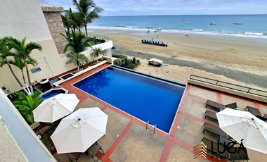 Departamento primera línea al mar en venta, sector playa murciélago, cerca a Mall del Pacifico, Manta Ecuador
