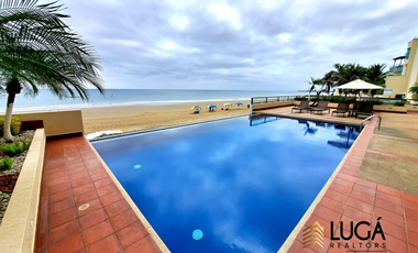 Departamento primera línea al mar en venta, sector playa murciélago, cerca a Mall del Pacifico, Manta Ecuador