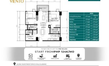 2 Bed Room Unit Near Alabang Town Center For Pre Selling 79 SQM