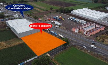 TERRENO EN RENTA EN MORELIA, ZONA TARÍMBARO, CARRETERA MORELIA – SALAMANCA.