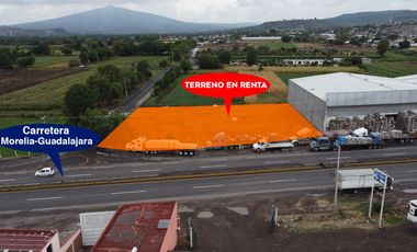 TERRENO EN RENTA EN MORELIA, ZONA TARÍMBARO, CARRETERA MORELIA – SALAMANCA.