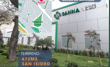 OPORTUNIDAD TERRENO EN SAN ISIDRO, US$ 1,900 M2!!  PARAMETROS 7 PISOS, IDEAL PARA DESARROLLO DE PROYECTO INMOBILIARIO