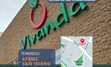 OPORTUNIDAD TERRENO EN SAN ISIDRO, US$ 1,900 M2!!  PARAMETROS 7 PISOS, IDEAL PARA DESARROLLO DE PROYECTO INMOBILIARIO