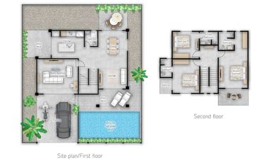 Newly renovated Pool villa! 3/4 Bedroom 4 Bathroom pool villa for sale at Rung Aroon 3, Hang Dong