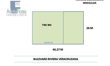 TERRENO COMERCIAL EN RENTA BOULEVARD RIVIERA VERACRUZANA | ARLETTE FLORES