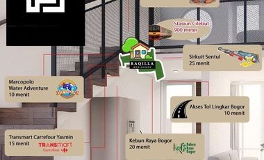 Rumah Rq Cilebut Dekat Stasiun, Baru MEZZANINE/2/1 LANTAI Murah New Mewah Sukaraja Bogor Jual Dijual