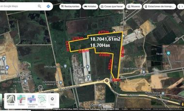 Venta 18.7 Has Vía Al Pan - Samborondon. diagonal al monumento Yunez, a 200 m del peaje