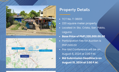 Land for sale in Laguna, San Pablo City