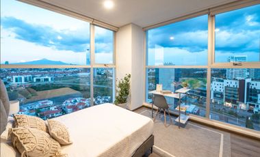 RENTA DE EXCLUSIVO DEPARTAMENTO AMUEBLADO   EN TORRE SELENITE EN SAN MARTINITO, PUEBLA.