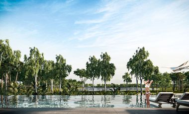 Penthouse con terraza, con casa club y parques, vista a lago, en Cancun, Quintana Roo Mexico. Fase 1