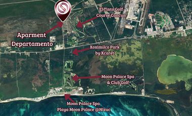 Penthouse con terraza, con casa club y parques, vista a lago, en Cancun, Quintana Roo Mexico. Fase 1
