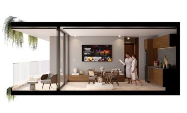 Penthouse con terraza, con casa club y parques, vista a lago, en Cancun, Quintana Roo Mexico. Fase 1