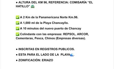 EN VENTA TERRENO  271.00 HECTAREAS EN CHANCAY, A 10 MINUTOS DEL PUERTO DE CHANCAY