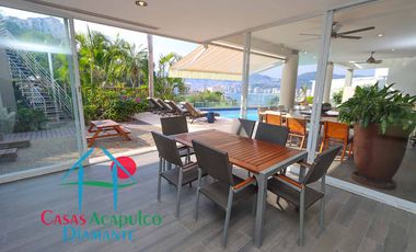 Hermosa casa con alberca privada, asoleadero y espectacular vista a la bahía de Santa Lucía