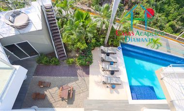 Hermosa casa con alberca privada, asoleadero y espectacular vista a la bahía de Santa Lucía