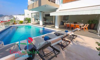 Hermosa casa con alberca privada, asoleadero y espectacular vista a la bahía de Santa Lucía