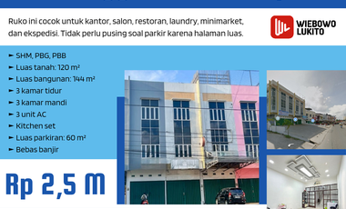 Jual Ruko 3 Lantai di Sekip Palembang Dekat Pasar Sekip Ujung, PTC Mall Palembang, Bandara SMB II