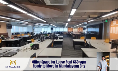 Office Space for Lease Rent 660 sqm Ready to Move in Mandaluyong City