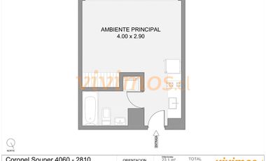 Studio Dormitorio + 1 Baño en Estación Central, Metro San Alberto Hurtado.
