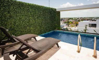 Hermoso penthouse de dos niveles, alberca infinity propia con vista a Cozumel