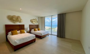 FRENTE AL MAR CON PLAYA PRIVADA Y MARINA > EXCLUSIVO DEPA SLS AMUEBLADO PUERTO CANCUN
