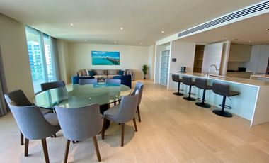FRENTE AL MAR CON PLAYA PRIVADA Y MARINA > EXCLUSIVO DEPA SLS AMUEBLADO PUERTO CANCUN