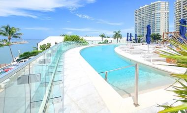 FRENTE AL MAR CON PLAYA PRIVADA Y MARINA > EXCLUSIVO DEPA SLS AMUEBLADO PUERTO CANCUN